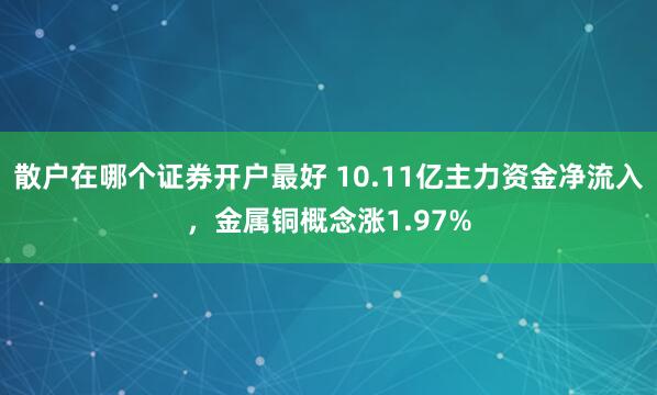 散户在哪个证券开户最好 10.11亿主力资金净流入，金属铜概念涨1.97%